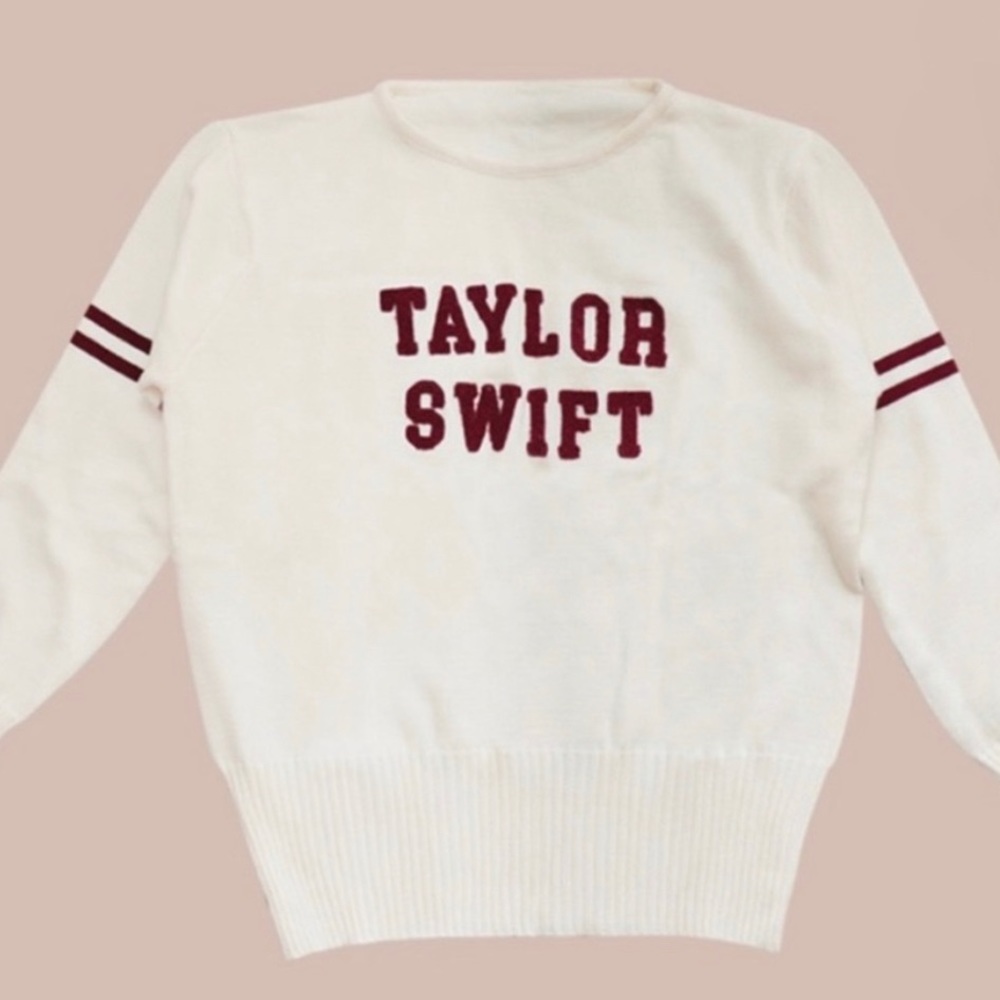 NWOT Taylor Swift Official Red TV Cream Sweater